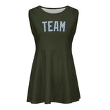 Custom Olive Light Blue Cheerleader Dress