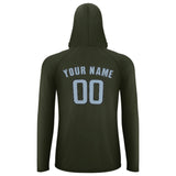Custom Olive Light Blue UV-Hoodie