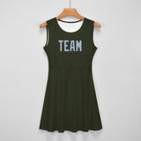 Custom Olive Light Blue Cheerleader Dress
