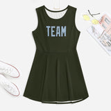 Custom Olive Light Blue Cheerleader Dress