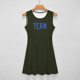 Custom Olive Sky Blue Cheerleader Dress