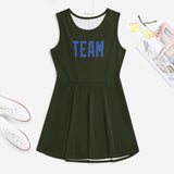 Custom Olive Sky Blue Cheerleader Dress