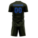 Custom Olive Sky Blue Soccer Jersey