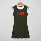 Custom Olive Orange Red Cheerleader Dress
