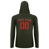 Custom Olive Orange Red UV-Hoodie