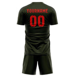 Custom Olive Orange Red Soccer Jersey