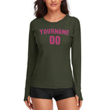 Custom Olive Pink Women's Long-Sleeve Shirt