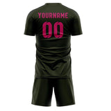 Custom Olive Pink Soccer Jersey
