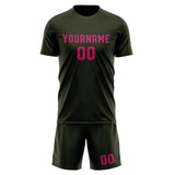 Custom Olive Pink Soccer Jersey