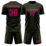 Custom Olive Pink Soccer Jersey