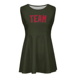 Custom Olive Red Cheerleader Dress