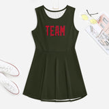 Custom Olive Red Cheerleader Dress