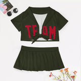 Custom Olive Red Cheerleading Uniform Set