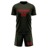Custom Olive Red Soccer Jersey