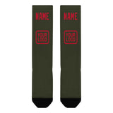 Custom Olive Red Knee-High Sock