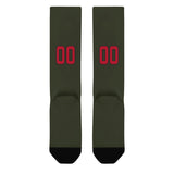 Custom Olive Red Knee-High Sock