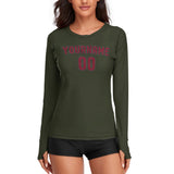 Custom Olive Crimson Red Women's Long-Sleeve Shirt