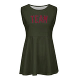 Custom Olive Crimson Red Cheerleader Dress
