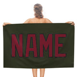 Custom Olive Crimson Red Beach Towel