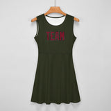 Custom Olive Crimson Red Cheerleader Dress