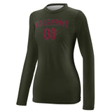 Custom Olive Crimson Red Women's Long-Sleeve Shirt