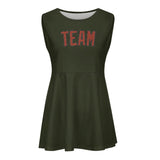 Custom Olive Coral Red Cheerleader Dress
