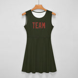 Custom Olive Coral Red Cheerleader Dress