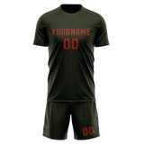 Custom Olive Coral Red Soccer Jersey