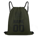 Custom Olive Black Drawstring Bag