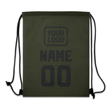 Custom Olive Black Drawstring Bag