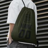 Custom Olive Black Drawstring Bag