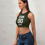 Custom Olive White Sleeveless Tank Top