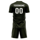 Custom Olive White Soccer Jersey