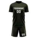 Custom Olive White Soccer Jersey