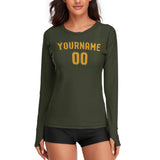 Custom Olive Yellow Women's Long-Sleeve Shirt
