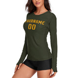 Custom Olive Yellow Women's Long-Sleeve Shirt