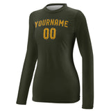 Custom Olive Yellow Women's Long-Sleeve Shirt