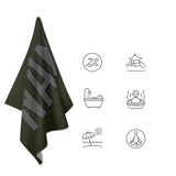 Custom Olive Dark Grey Beach Towel