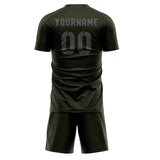 Custom Olive Dark Grey Soccer Jersey