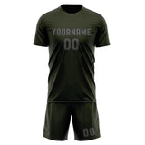 Custom Olive Dark Grey Soccer Jersey