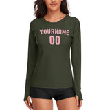 Custom Olive Light Pink Women's Long-Sleeve Shirt