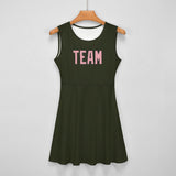 Custom Olive Light Pink Cheerleader Dress