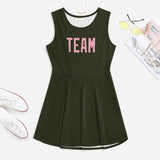 Custom Olive Light Pink Cheerleader Dress