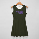 Custom Olive Light Purple Cheerleader Dress