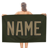 Custom Olive Light Khaki Beach Towel