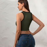 Custom Olive Light Khaki Sleeveless Tank Top