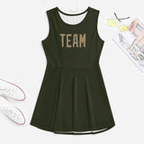Custom Olive Light Khaki Cheerleader Dress