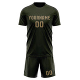 Custom Olive Light Khaki Soccer Jersey