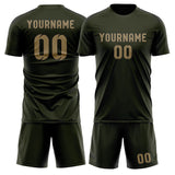Custom Olive Light Khaki Soccer Jersey