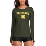 Custom Olive Light Yellow Women's Long-Sleeve Shirt